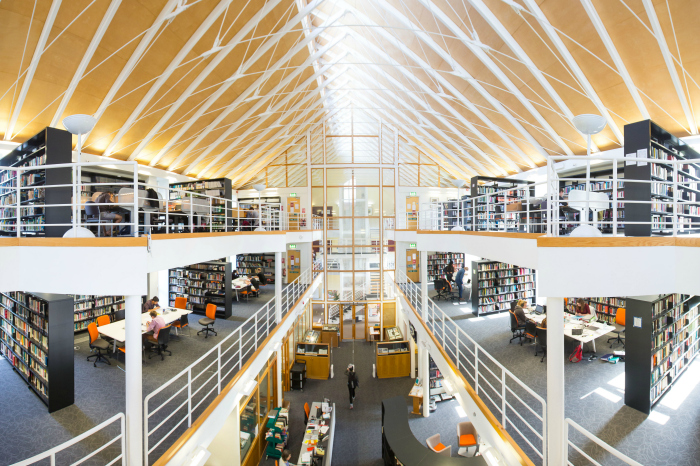 Panoramic photograph of Homerton College Library
